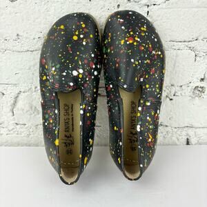 Anya’s Shop Yasemin Splatter Paint Leather Barefoot Loafers EU 35